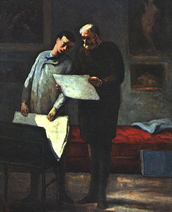 Honore  Daumier Advice to a Young Artist Sweden oil painting art